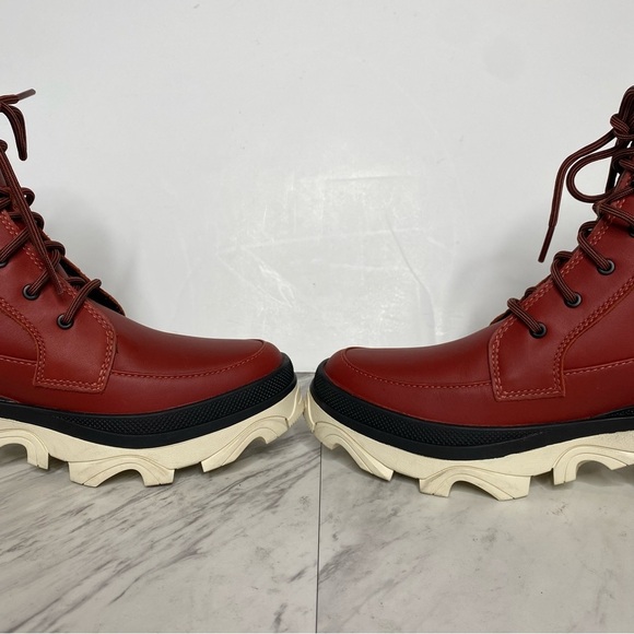 Sorel Brex Red Leather Lace Up Chunky Sole Boot 7 1/2 - Picture 7 of 15